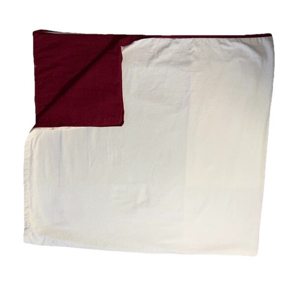 Lacoste Full / Queen Size Luxury Duvet Cover Heavy Cotton Red Maroon White - Picture 3 of 13